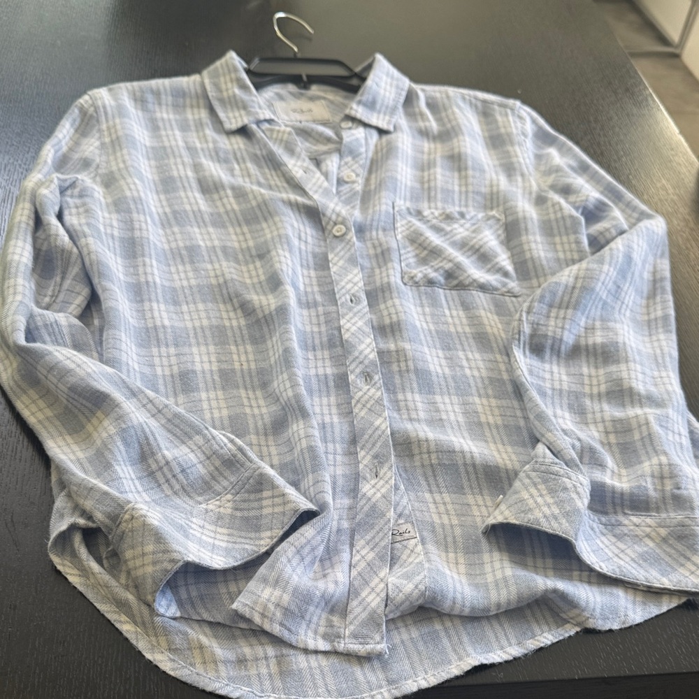 Rails Light Blue flannell Plaid Casual Shirt